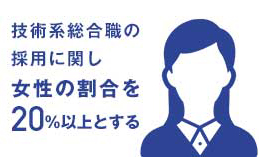 技術系総合職の採用に関し女性の割合を20%以上とする