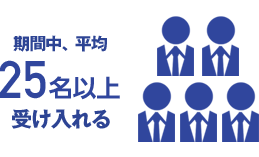 期間中、平均25名以上受け入れる